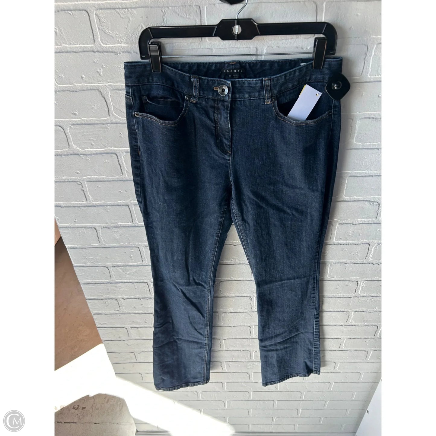 Jeans Straight By Theory In Blue Denim, Size: 10