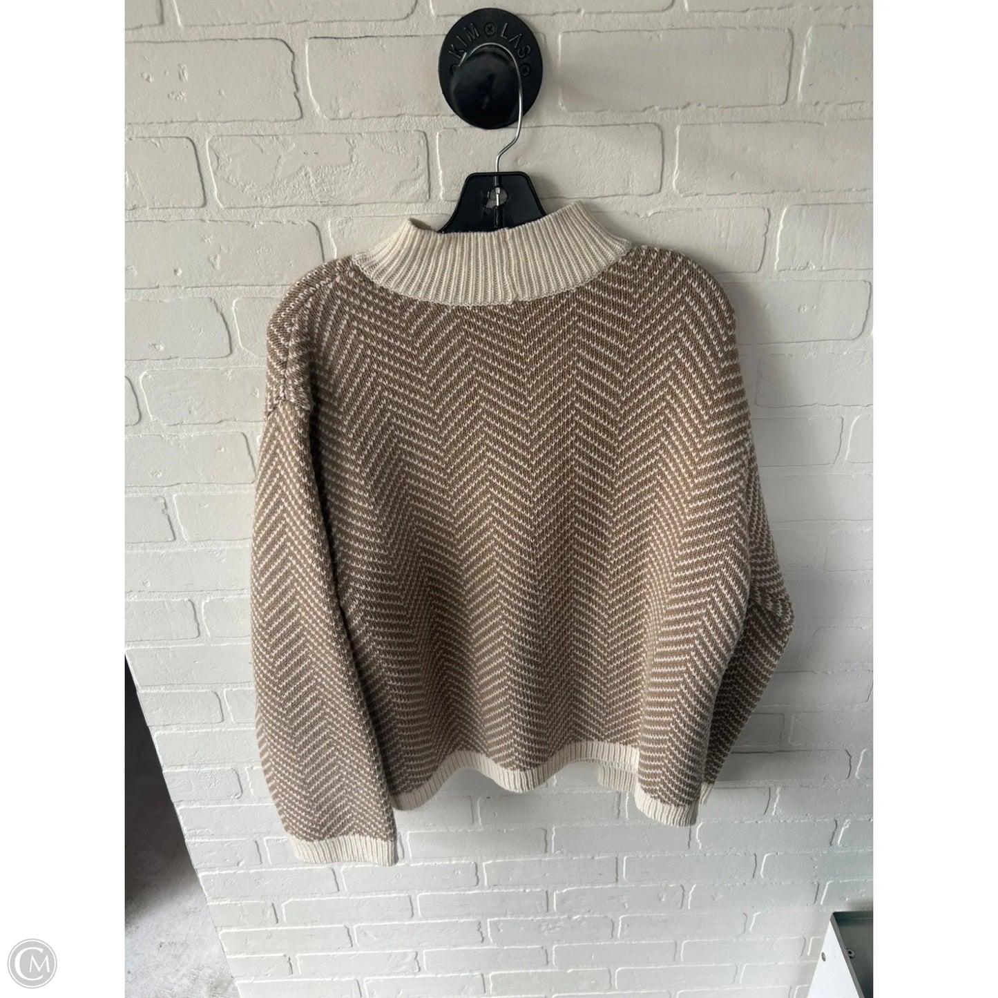 Sweater By Haven In Tan & White, Size: L