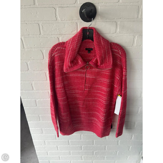 Sweater By Talbots In Orange & White, Size: M