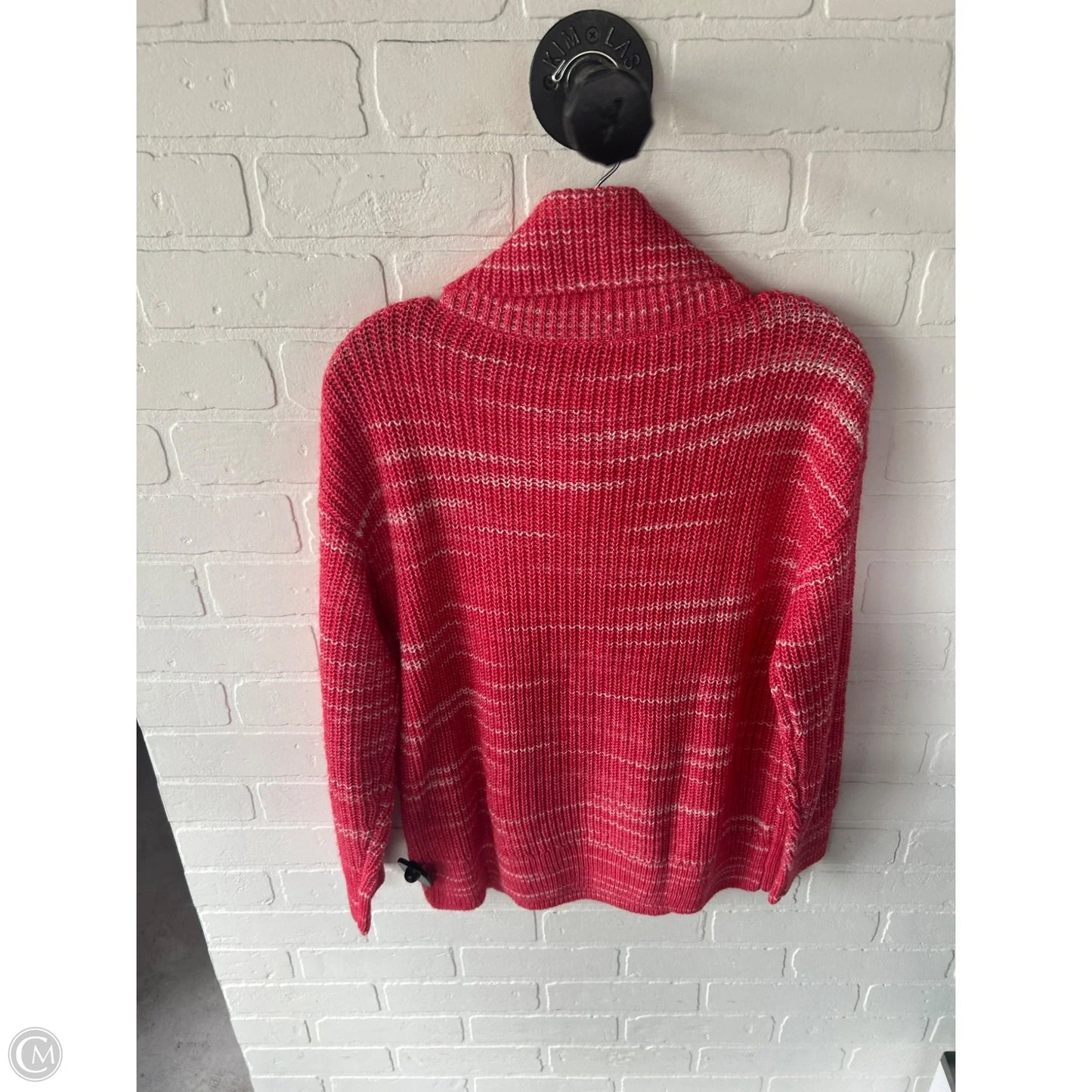 Sweater By Talbots In Orange & White, Size: M