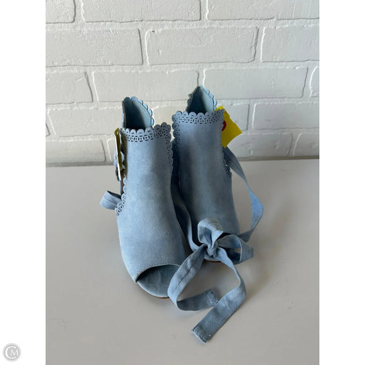 Sandals Heels Block By Just Fab In Blue, Size: 6