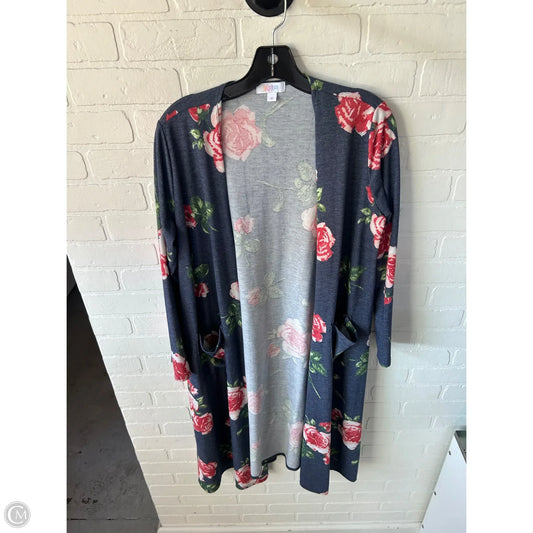 Sweater Cardigan By Lularoe In Blue & Pink, Size: M