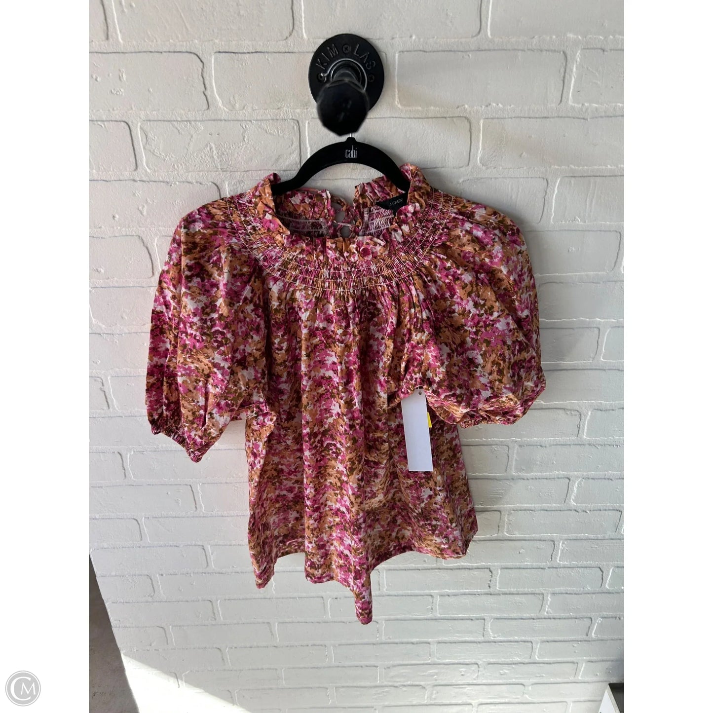 Top Short Sleeve By J. Crew In Brown & Pink, Size: S