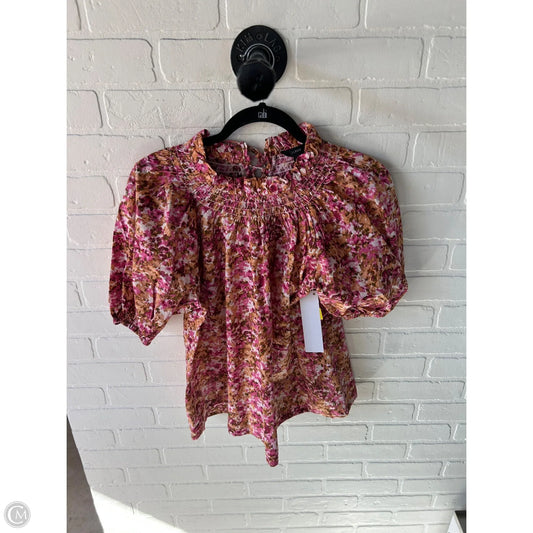 Top Short Sleeve By J. Crew In Brown & Pink, Size: S