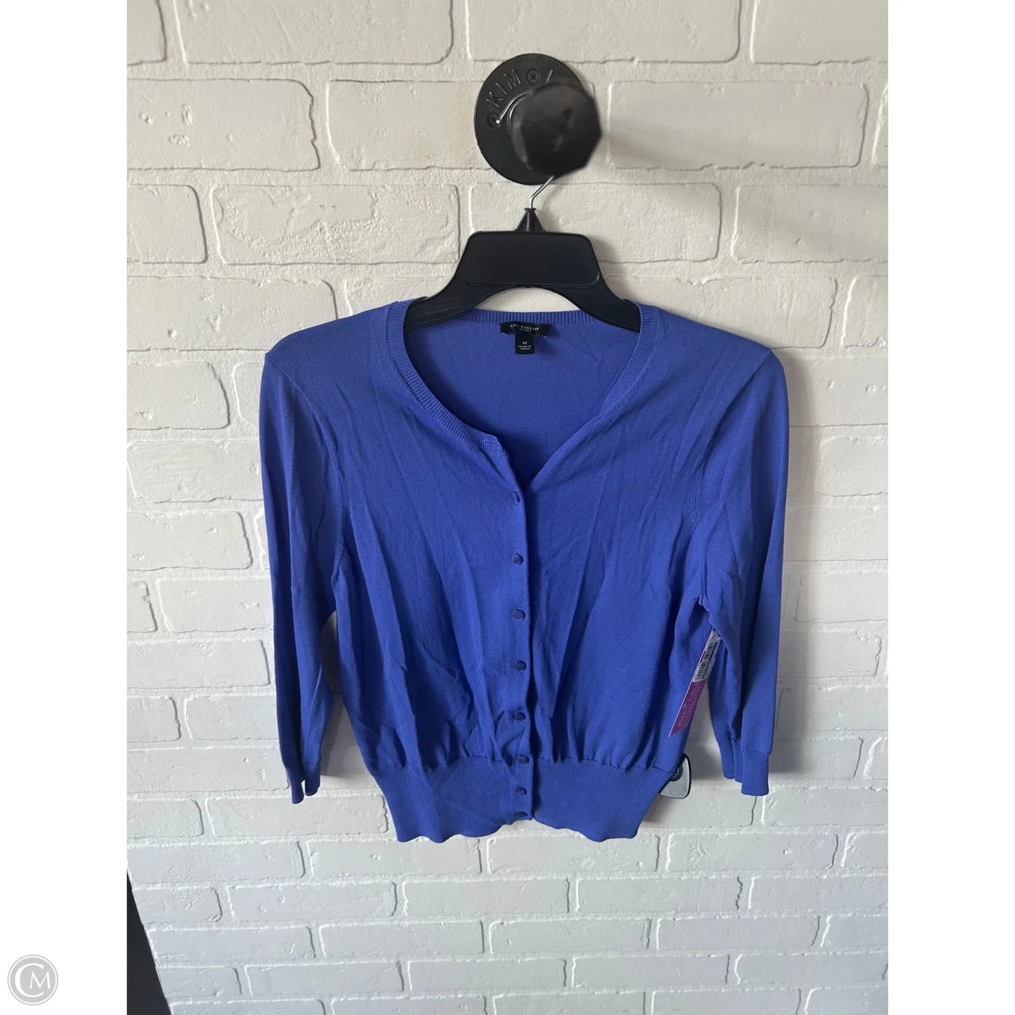 Sweater Cardigan By Ann Taylor In Blue & Purple, Size: M