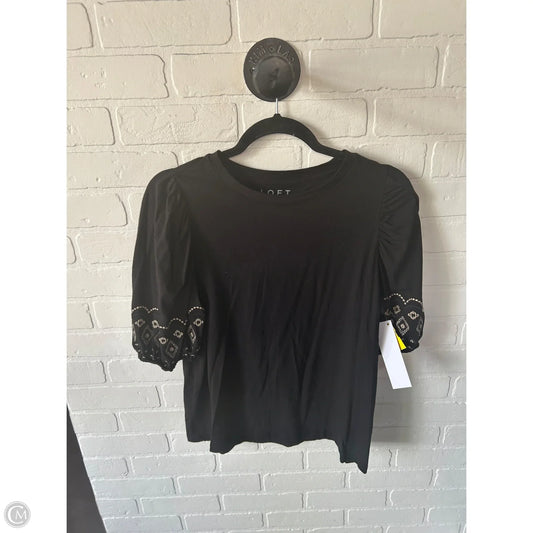 Top Short Sleeve By Loft In Black, Size: M