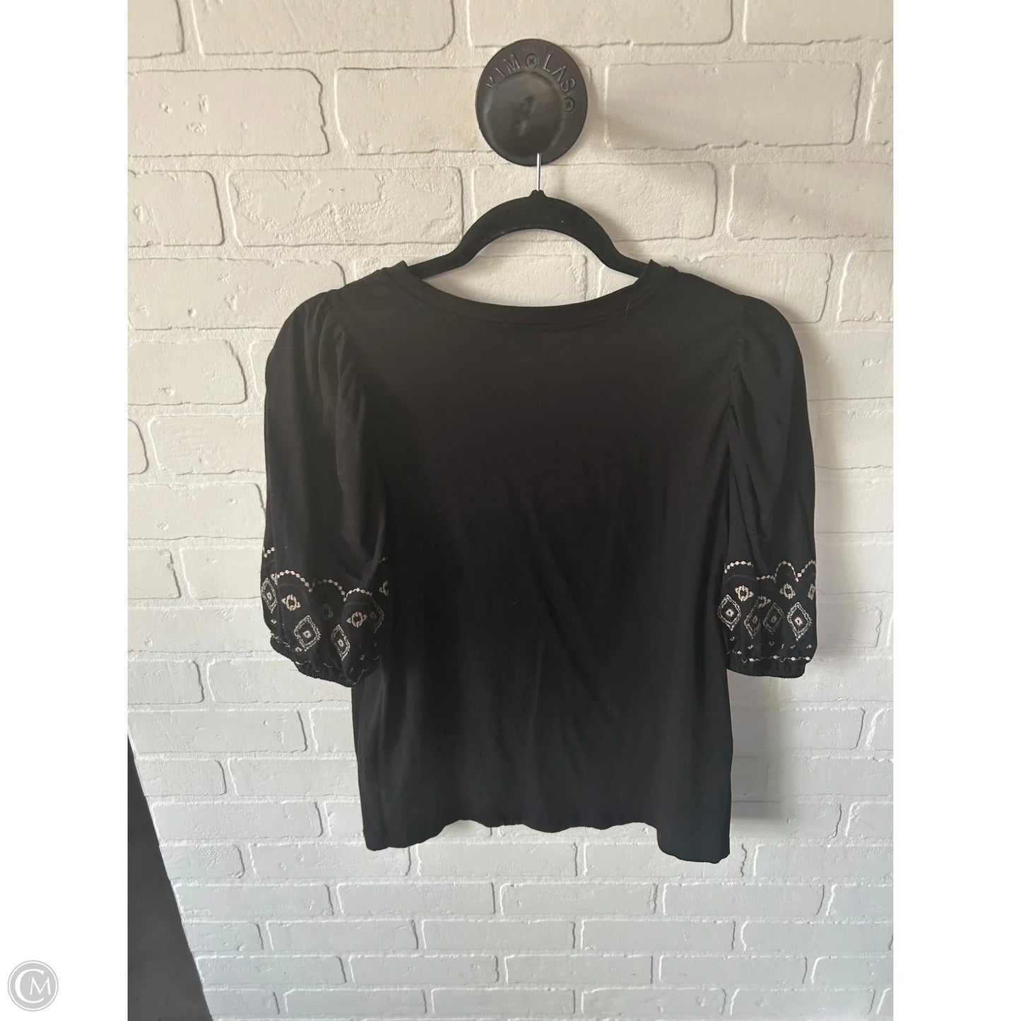 Top Short Sleeve By Loft In Black, Size: M