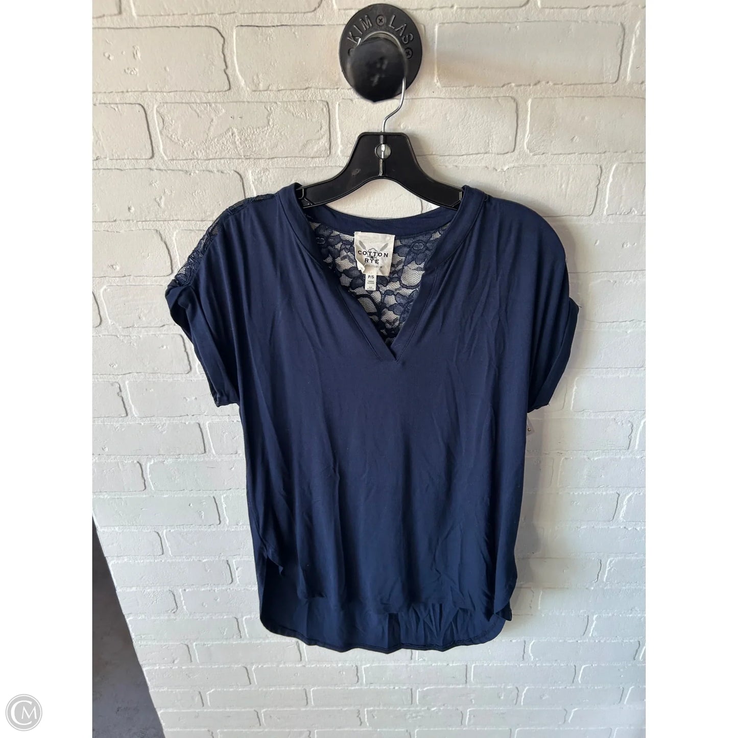 Top Short Sleeve By Cme In Navy, Size: S