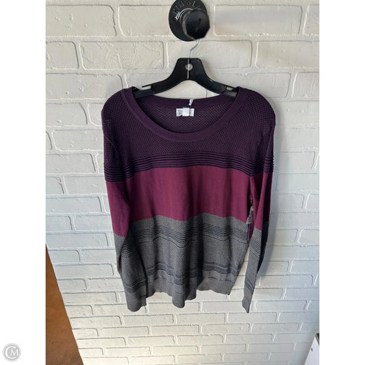Sweater By Market & Spruce In Grey & Purple, Size: L