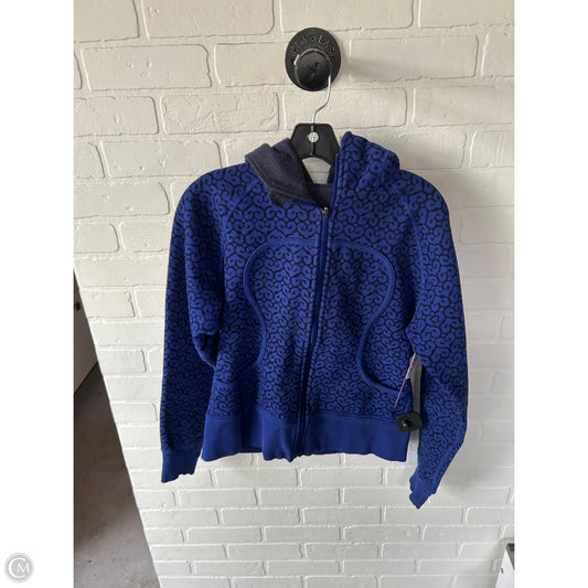 Athletic Sweatshirt Hoodie By Lululemon In Black & Blue, Size: Xs