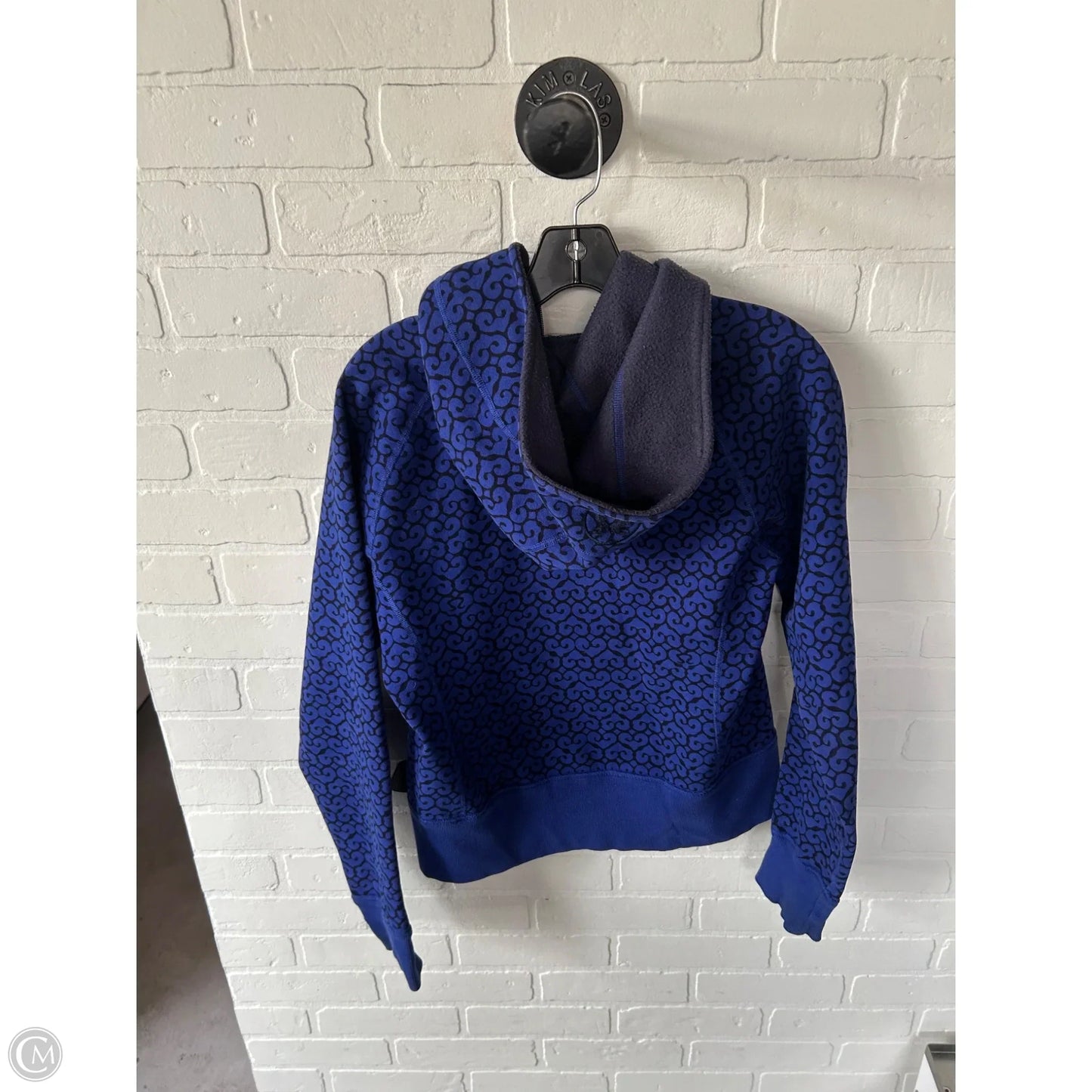 Athletic Sweatshirt Hoodie By Lululemon In Black & Blue, Size: Xs