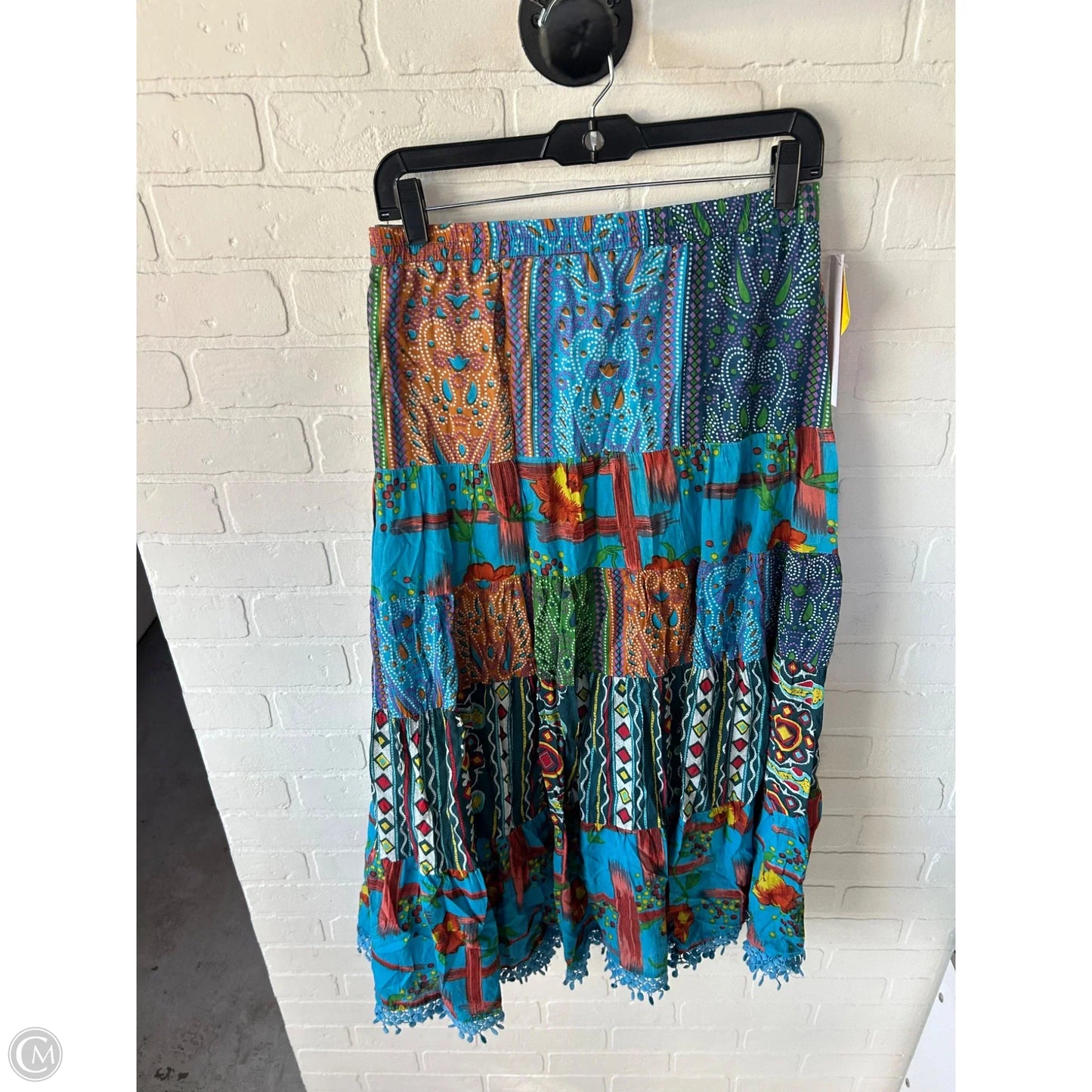 Skirt Midi By Cme In Blue & Orange, Size: 18