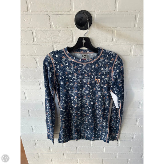 Athletic Top Long Sleeve Collar By Cmc In Blue & Pink, Size: S