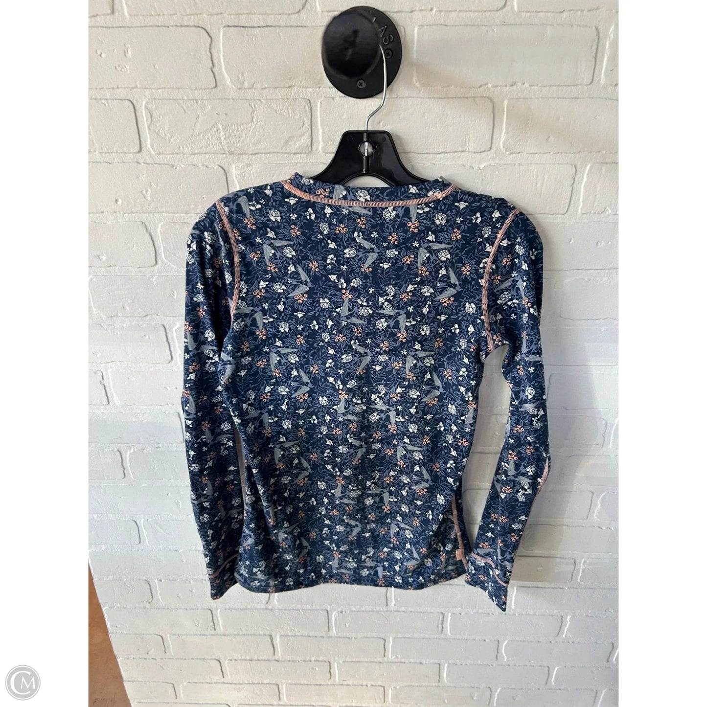 Athletic Top Long Sleeve Collar By Cmc In Blue & Pink, Size: S