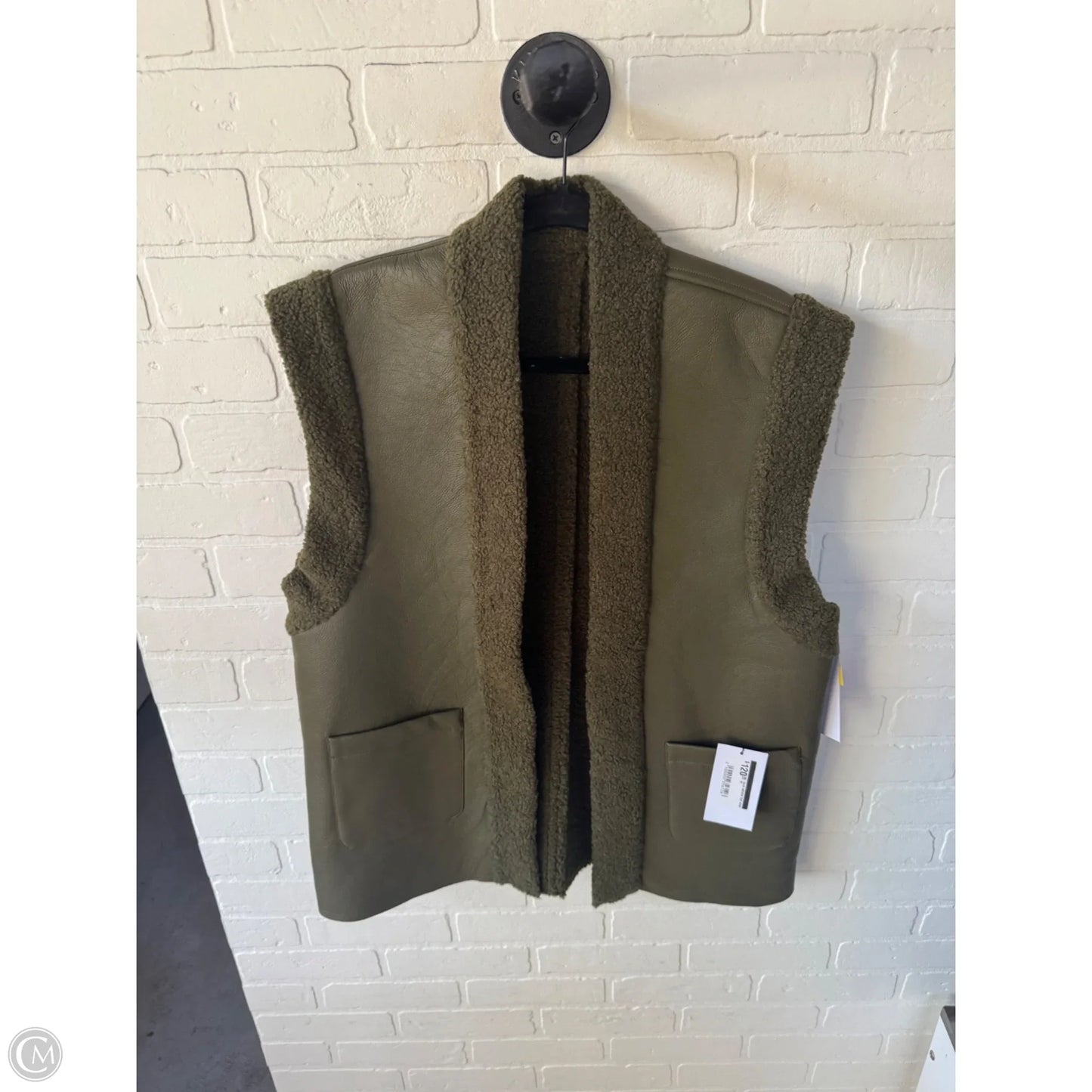 Vest Faux Fur & Sherpa By Frnch In Green, Size: M