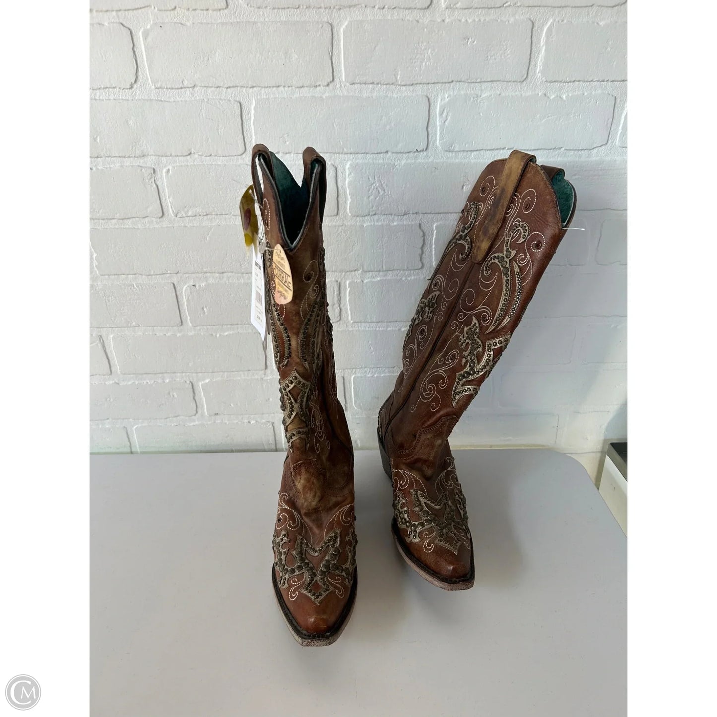 Boots Western By Corral In Brown & Gold, Size: 6.5
