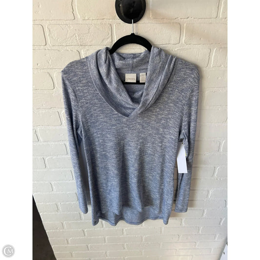 Top Long Sleeve By Chicos In Blue & Silver, Size: M