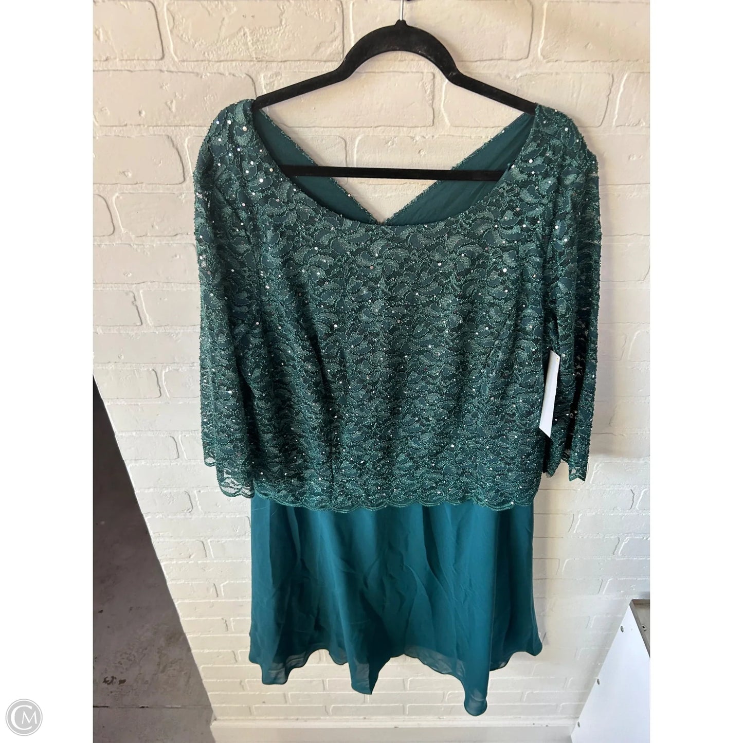 Dress Party Midi By Roamans In Green, Size: 3x