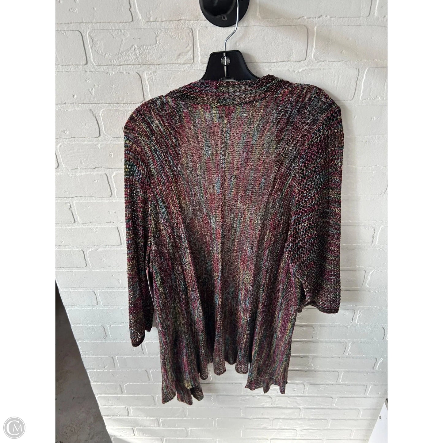 Cardigan By Dressbarn In Black & Pink, Size: 3x