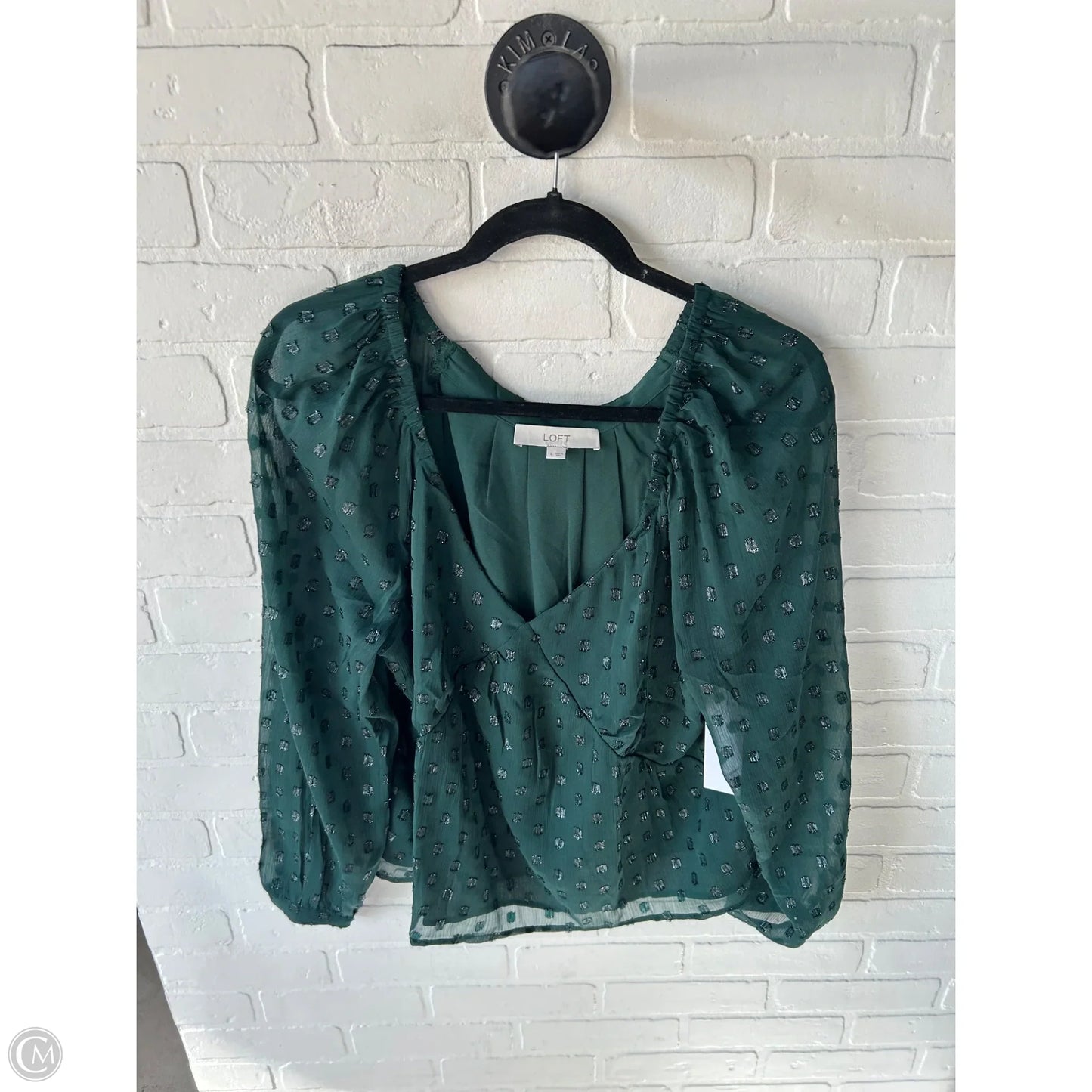 Top Long Sleeve By Loft In Green, Size: L