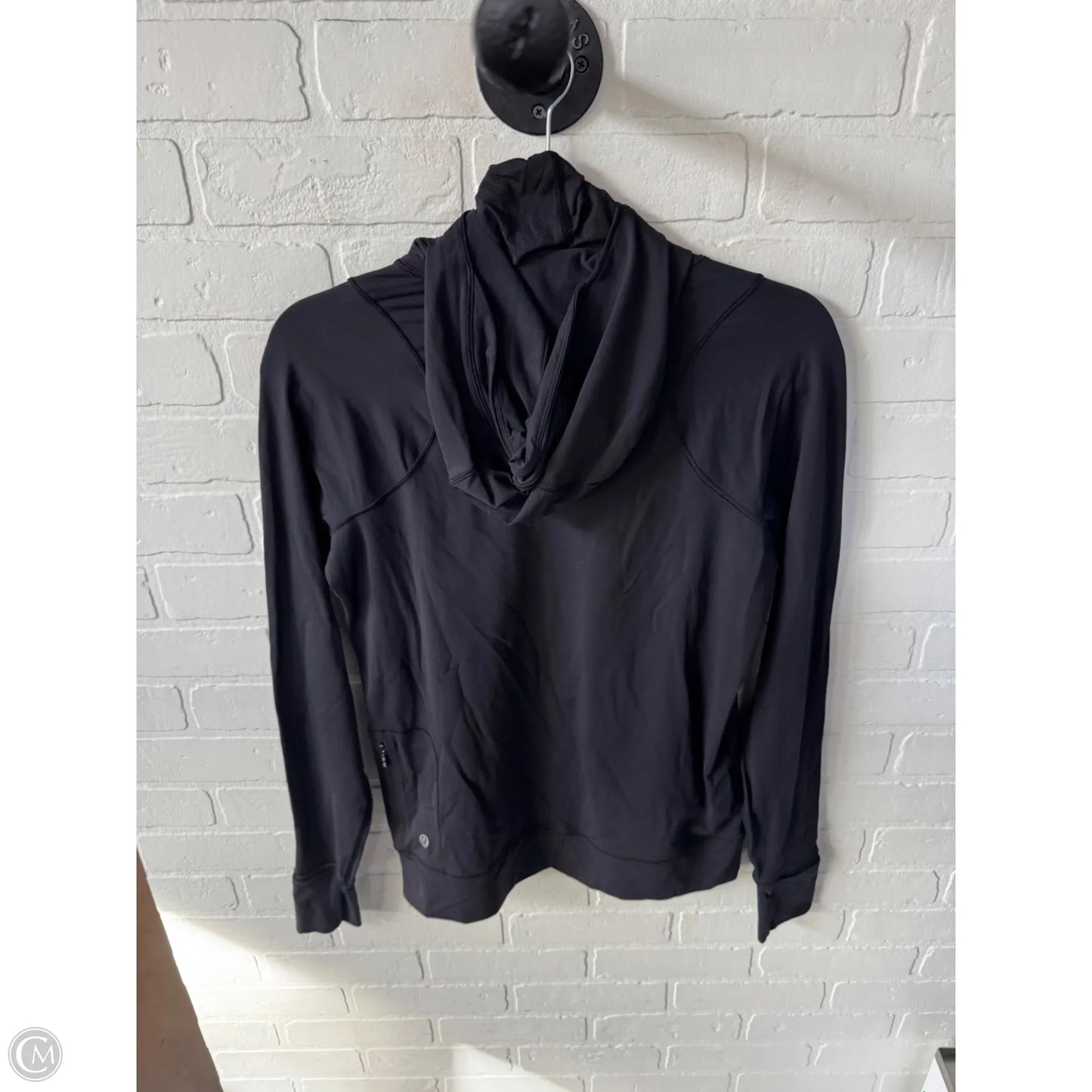 Athletic Top Long Sleeve Hoodie By Lululemon In Black, Size: S