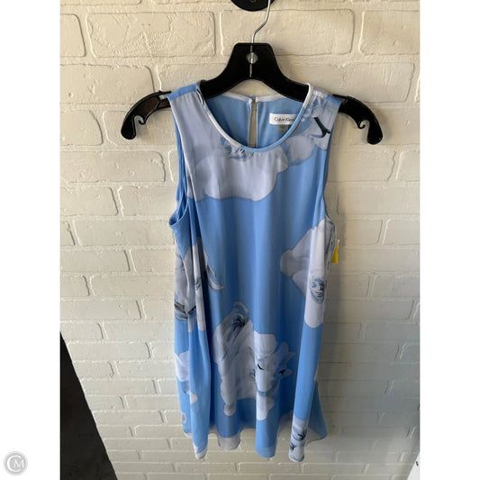 Dress Work By Calvin Klein In Blue & White, Size: S