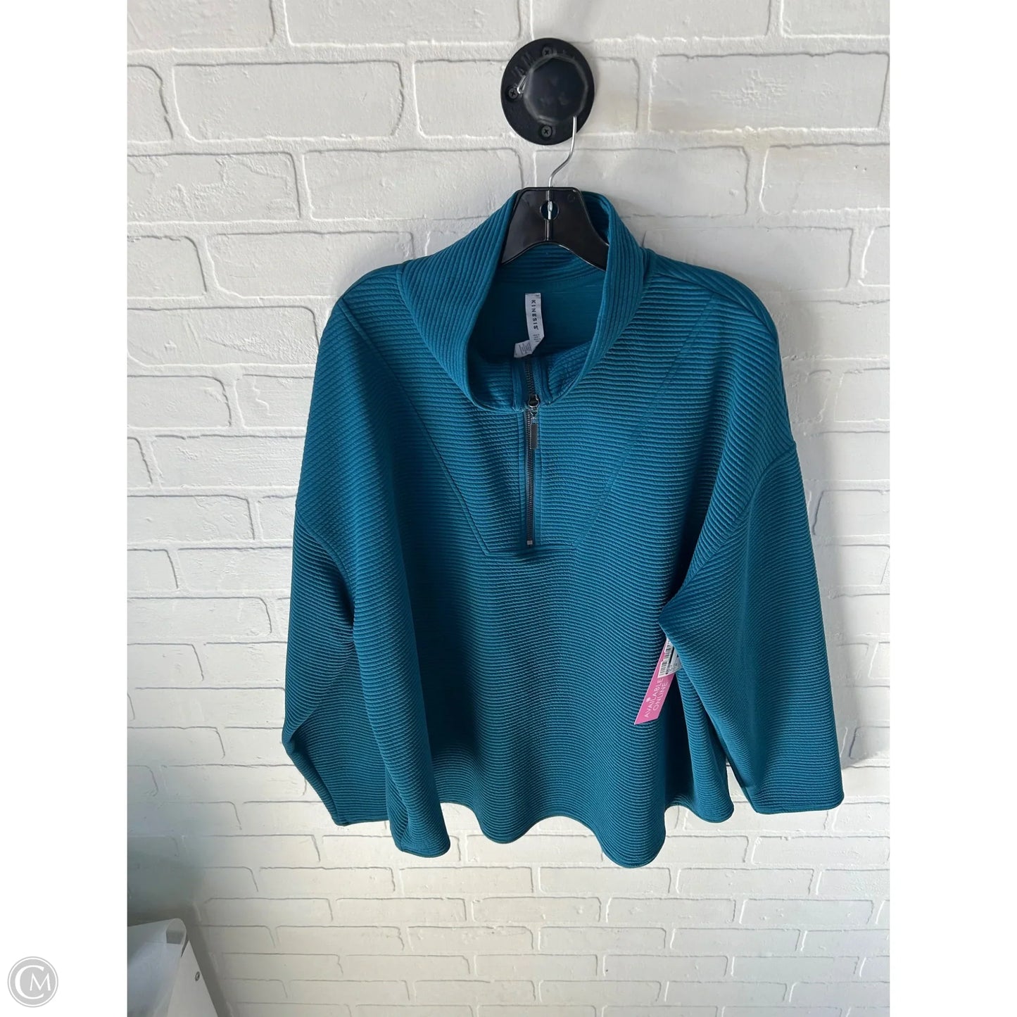 Top Long Sleeve By Kinesis In Teal, Size: 2x