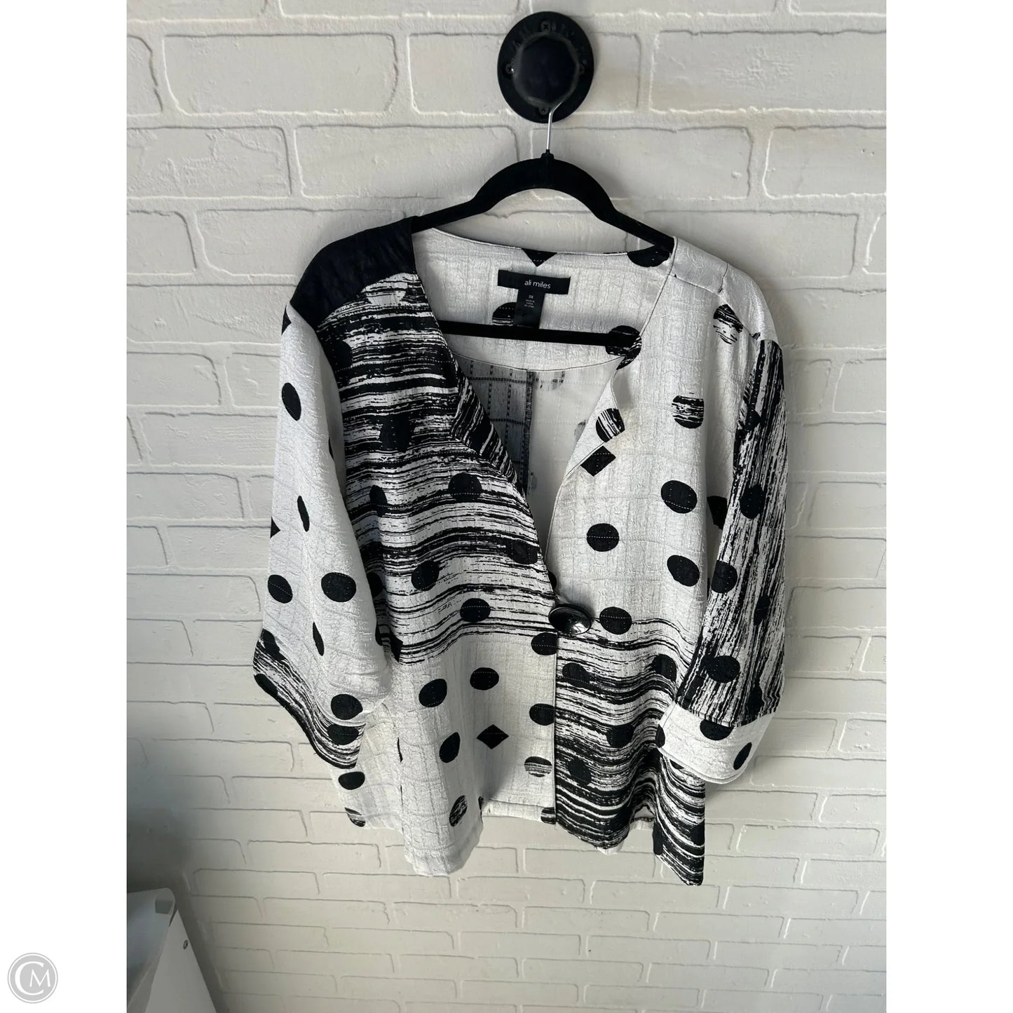 Blazer By Ali Miles In Black & White, Size: 3x