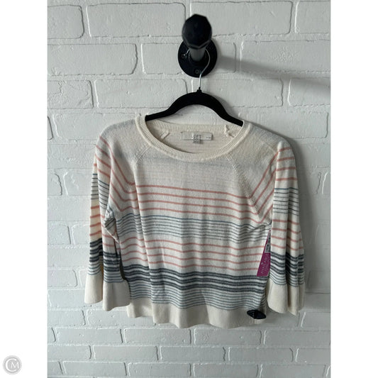 Sweater By Loft In Cream & Pink, Size: Xsp