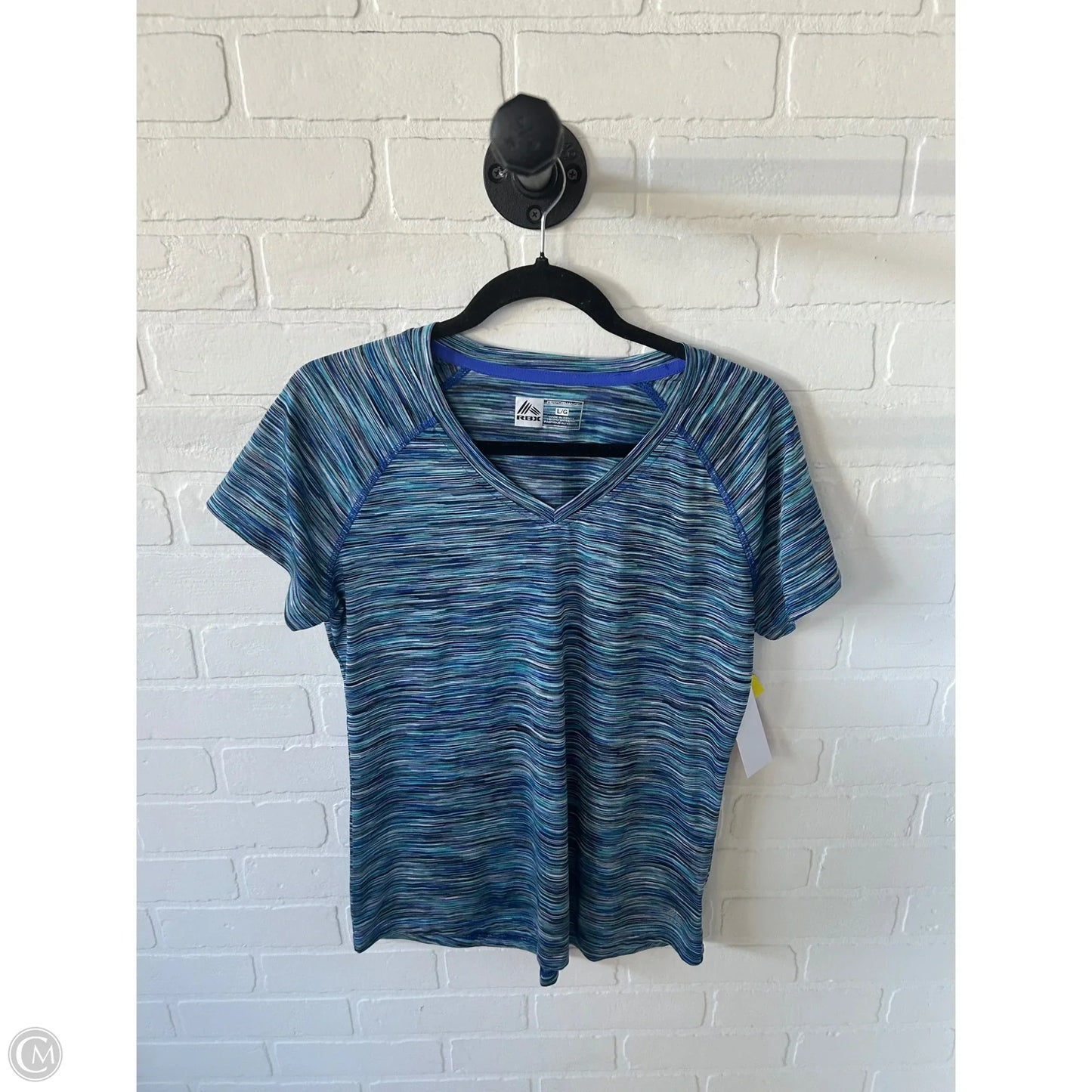 Athletic Top Short Sleeve By Rbx In Blue, Size: L