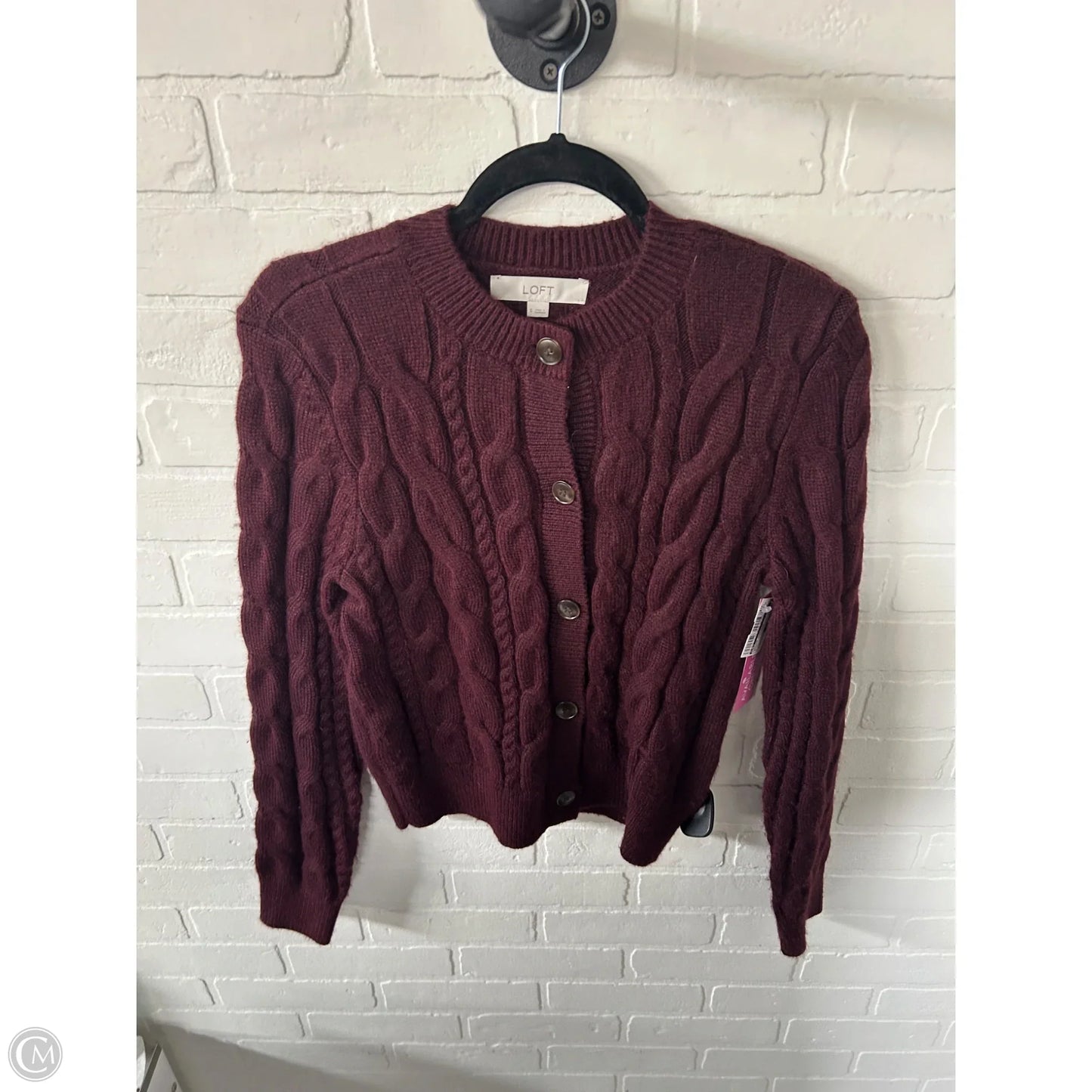 Sweater Cardigan By Loft In Brown, Size: S