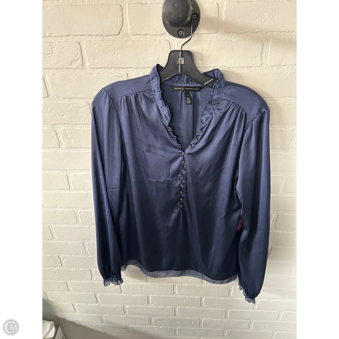 Top Long Sleeve By White House Black Market In Blue, Size: M