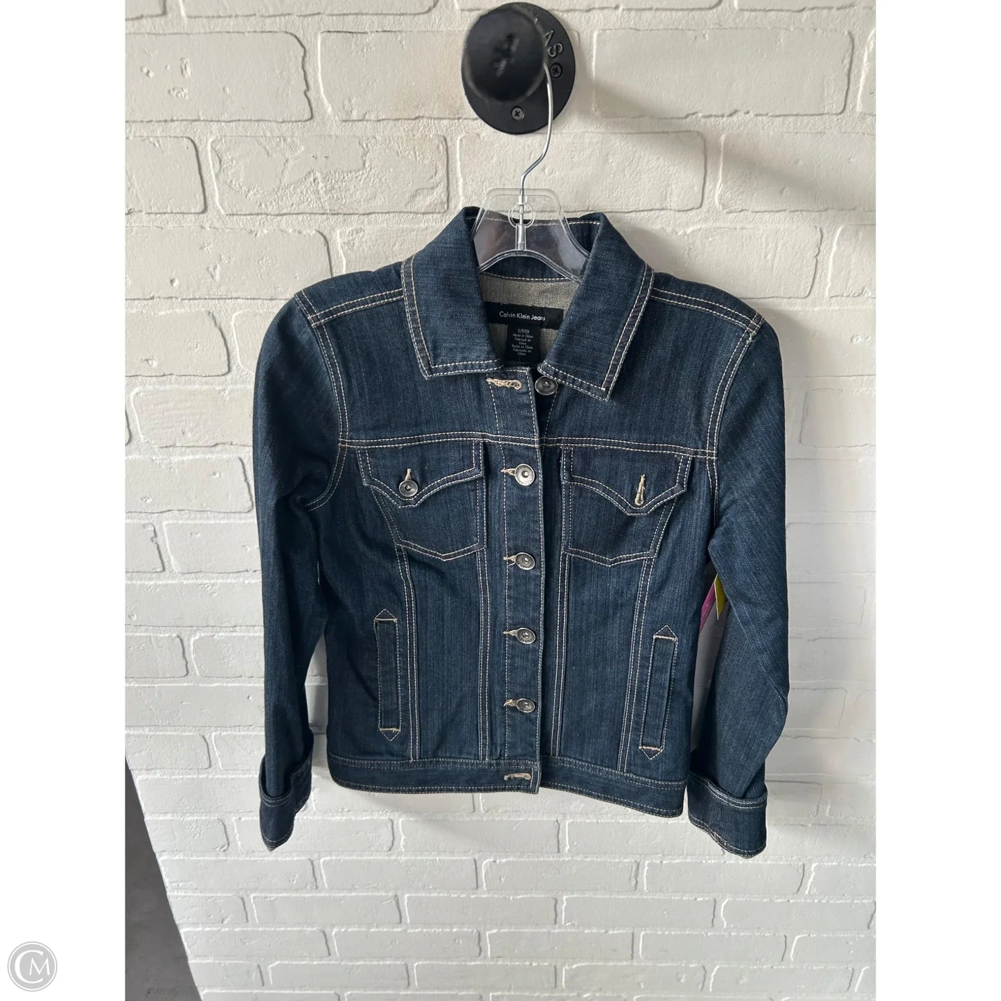 Jacket Denim By Calvin Klein In Blue Denim, Size: S