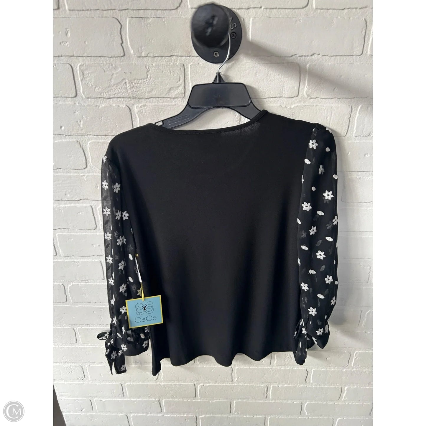 Top 3/4 Sleeve By Cece In Black & White, Size: S