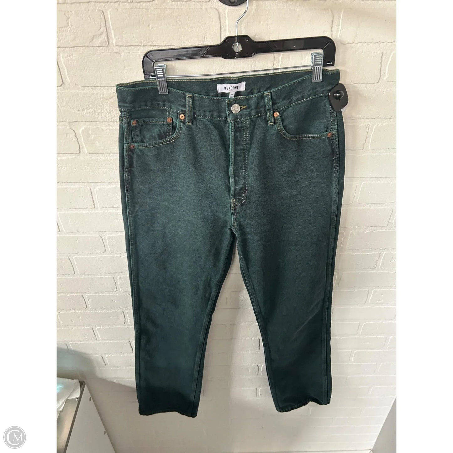 Jeans Straight By Cmb In Green Denim, Size: 10
