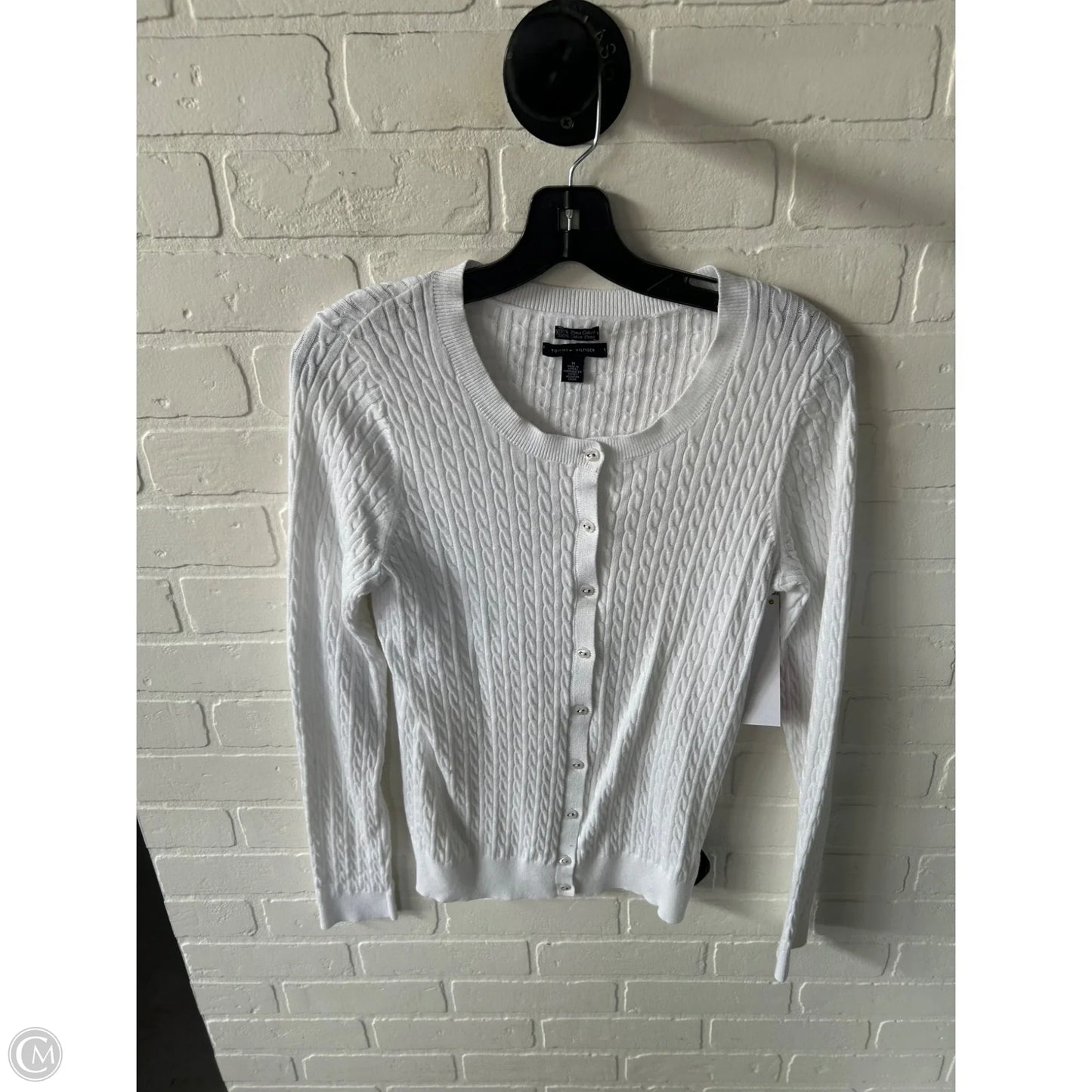 Sweater Cardigan By Tommy Hilfiger In White, Size: M