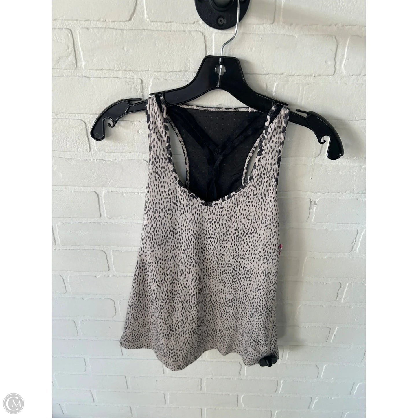 Athletic Tank Top By Lululemon In Black & Cream, Size: S