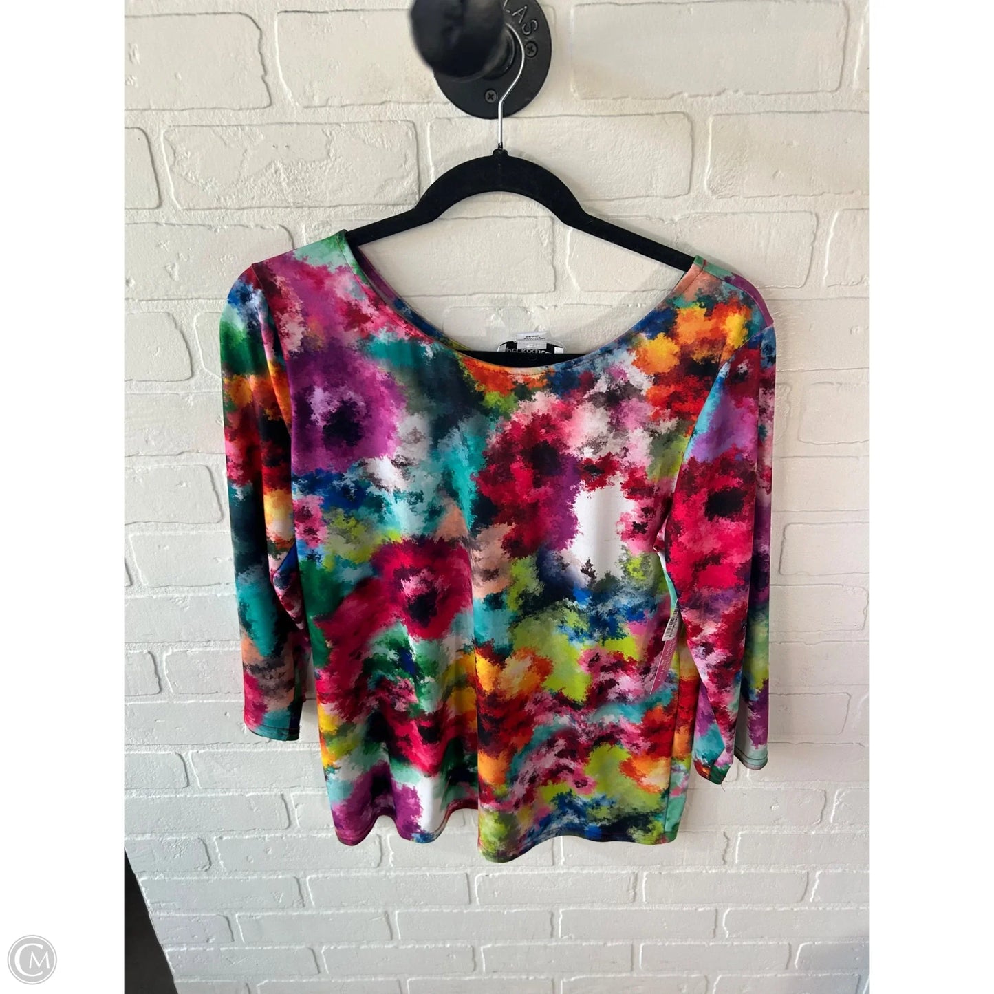 Top 3/4 Sleeve By Peck And Peck In Multi-colored, Size: M