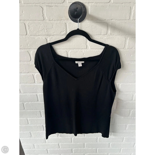 Top Short Sleeve By Loft In Black, Size: Xl