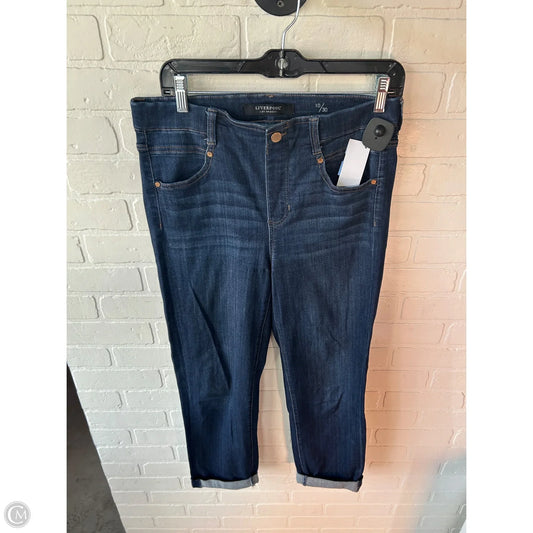 Jeans Straight By Liverpool In Blue Denim, Size: 10