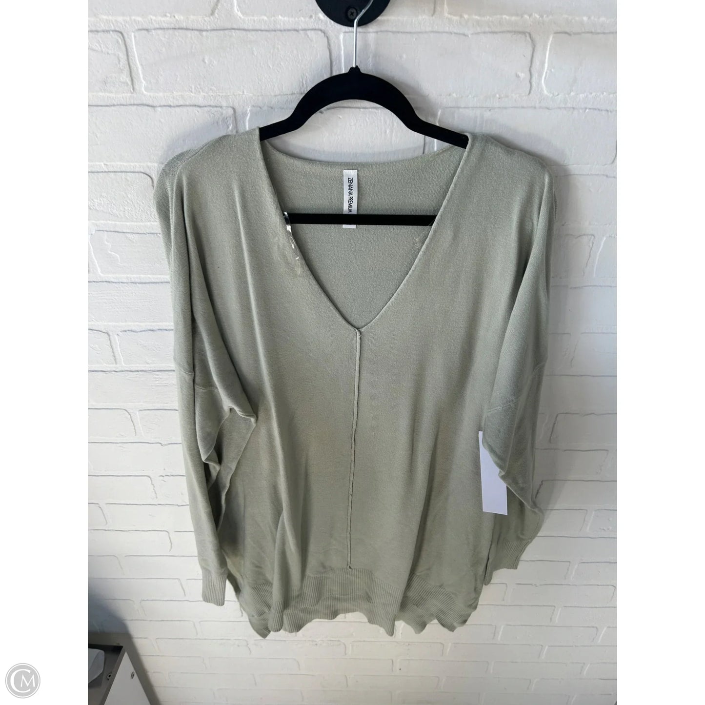 Sweater By Zenana In Green, Size: 1x
