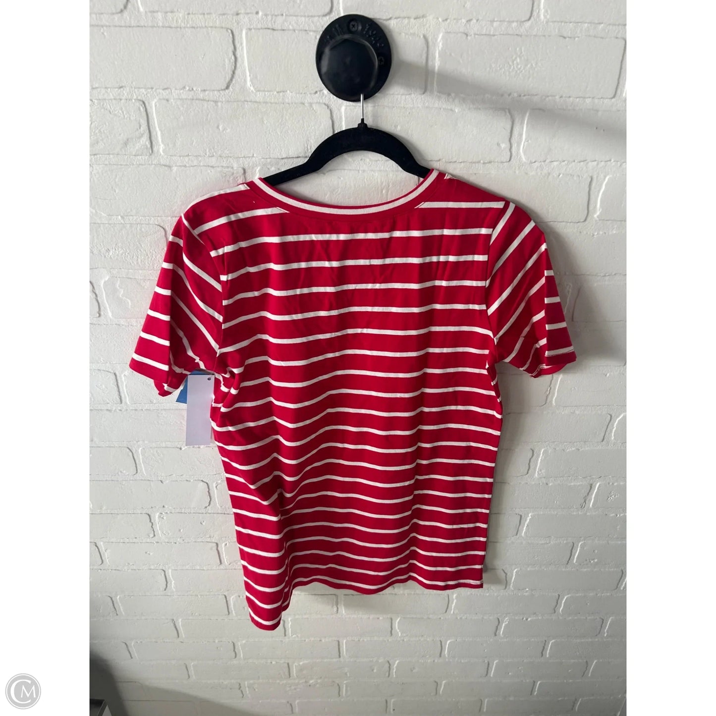 Top Short Sleeve Basic By Zenana In Red & White, Size: S