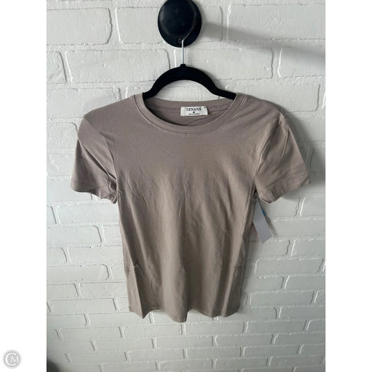 Top Short Sleeve Basic By Zenana In Tan, Size: M