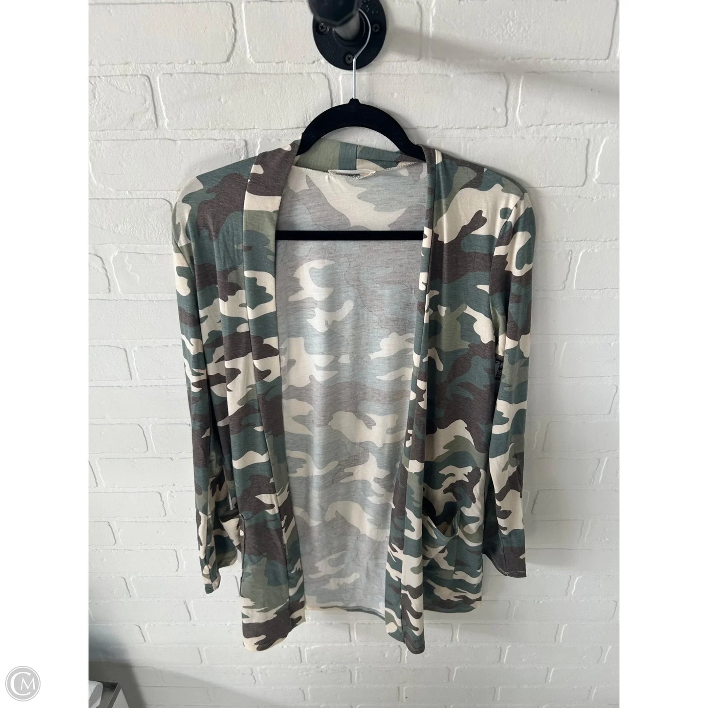 Cardigan By Zenana In Camouflage Print, Size: S