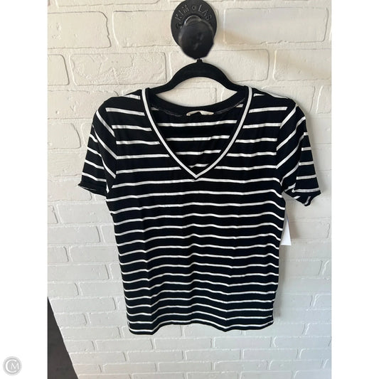 Top Short Sleeve Basic By Zenana In Black & White, Size: M