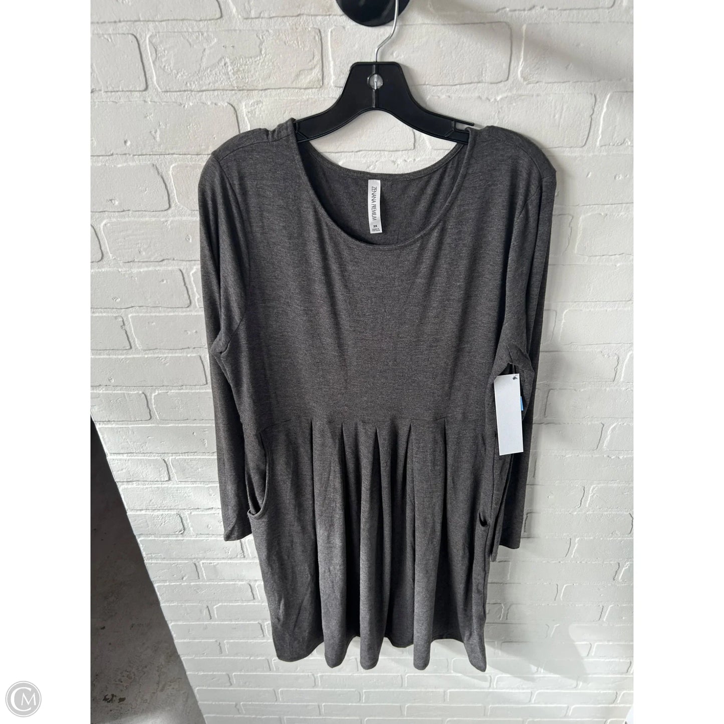 Dress Casual Short By Zenana In Grey, Size: 2x