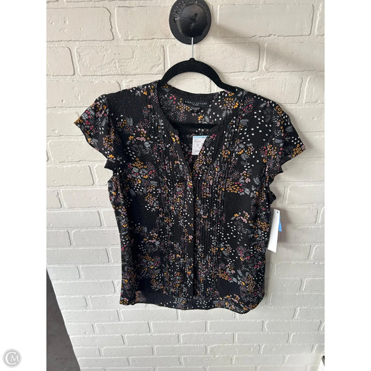 Top Sleeveless By Simply Styled In Black & Yellow, Size: L