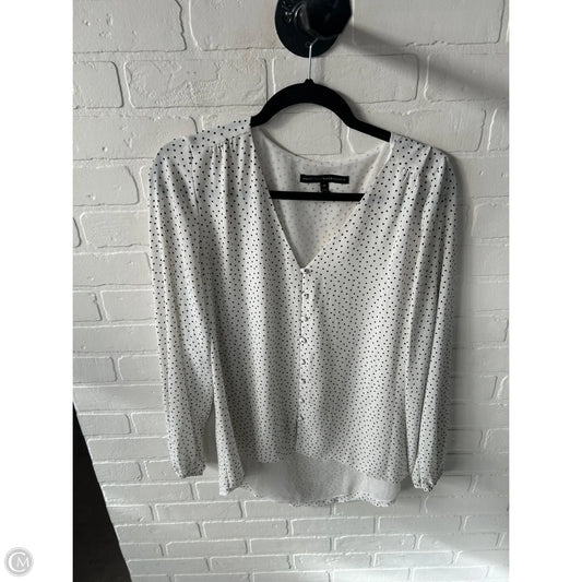 Blouse Long Sleeve By White House Black Market In Black & White, Size: M