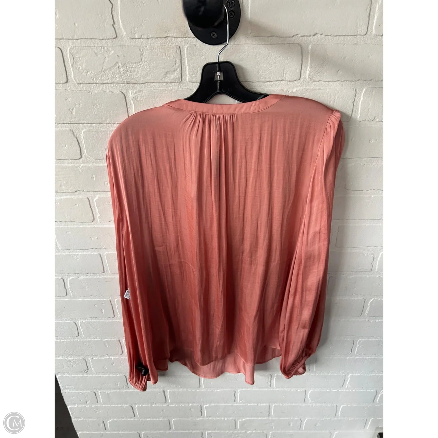 Blouse Long Sleeve By Banana Republic In Peach, Size: Xl