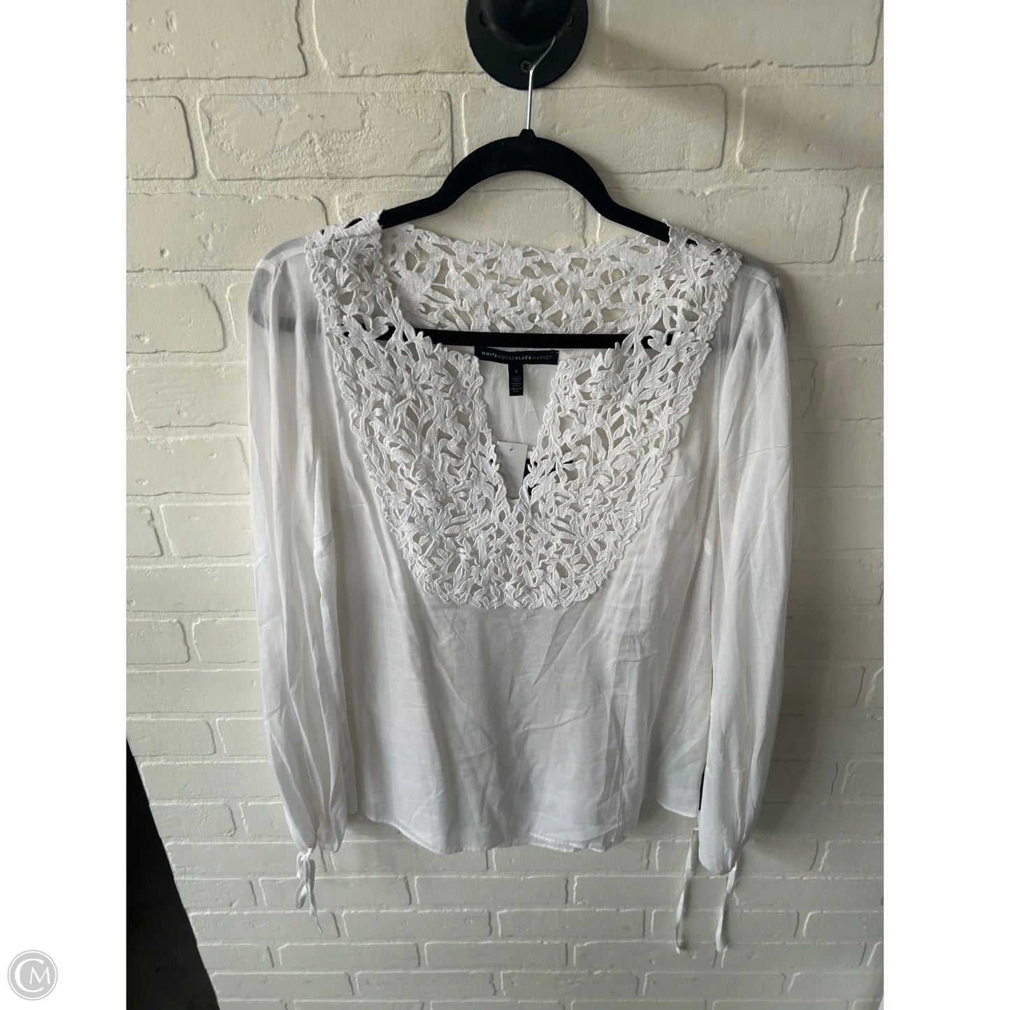 Blouse Long Sleeve By White House Black Market In White, Size: S